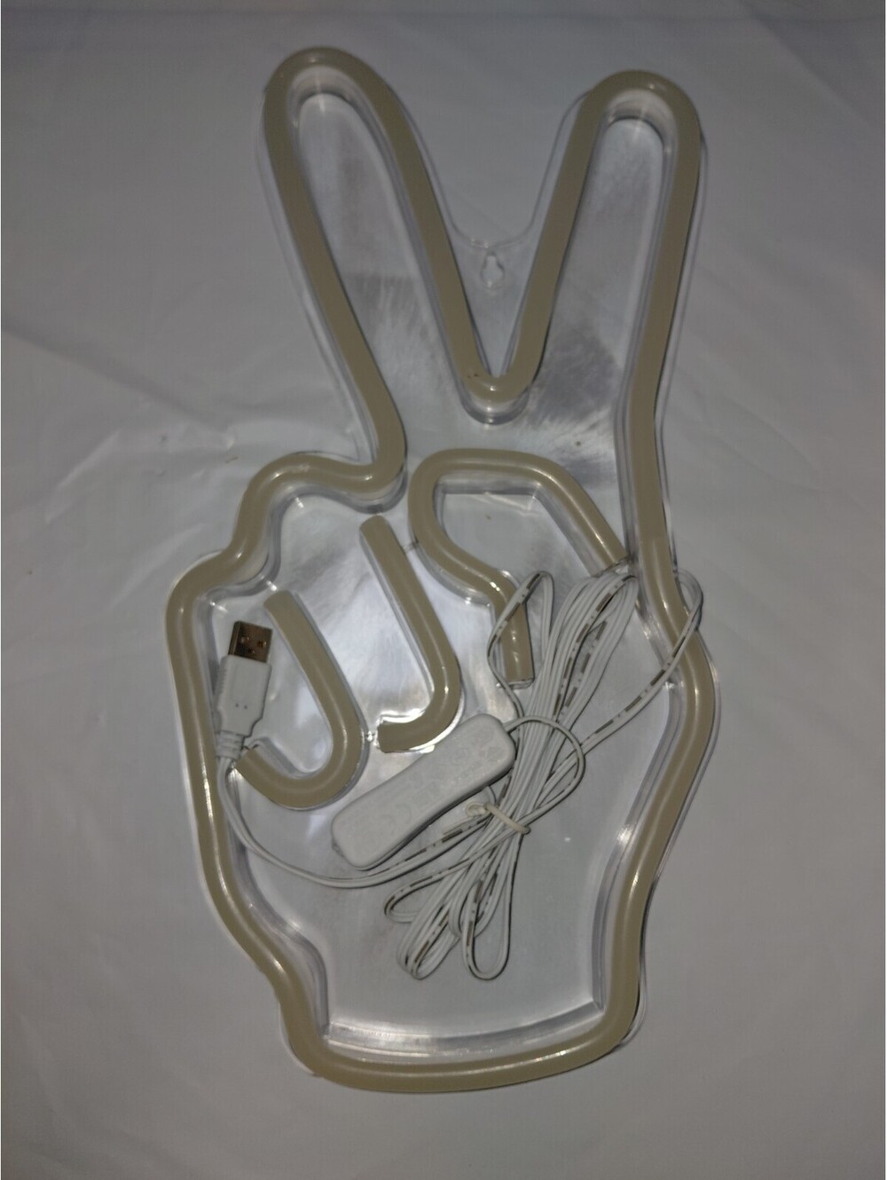 Peace  sign LED light USB cord